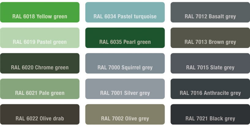 moulded fibregrating colours
