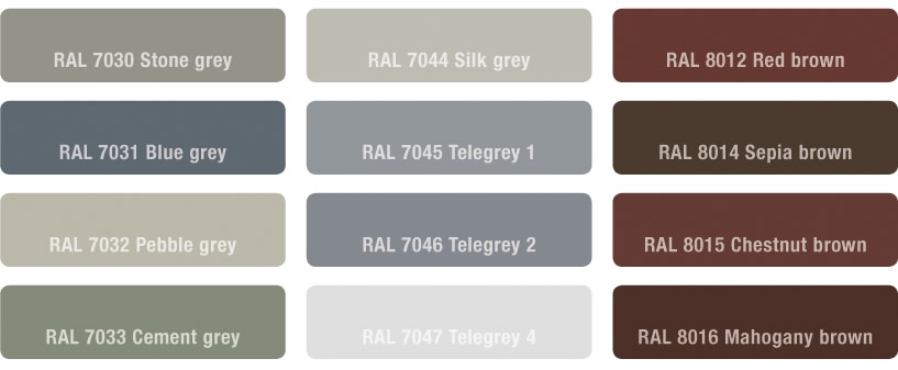 moulded fibregrating colours