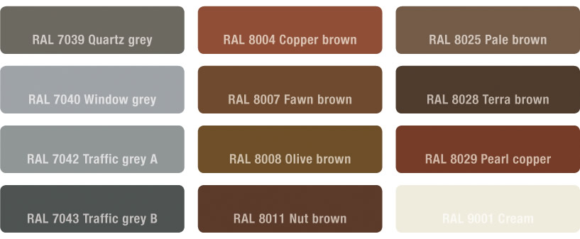 moulded fibregrating colours